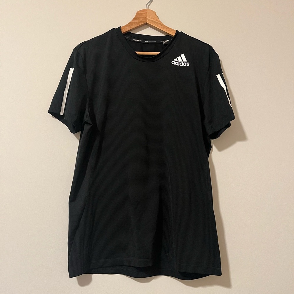 Adidas Men's Black Tee with White Accents